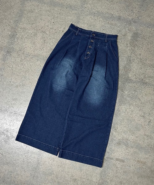 MandO(エムオー)(エムオー)の「【ユニセックス】2タックウォッシュデニムワイドパンツ/セットアップ着用可(デニムパンツ・メンズ・ブラック/インディゴブルー・SMALL/LARGE/MEDIUM)」の14枚目の写真