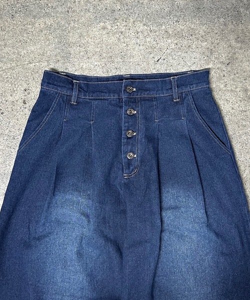 MandO(エムオー)(エムオー)の「【ユニセックス】2タックウォッシュデニムワイドパンツ/セットアップ着用可(デニムパンツ・メンズ・ブラック/インディゴブルー・SMALL/LARGE/MEDIUM)」の15枚目の写真