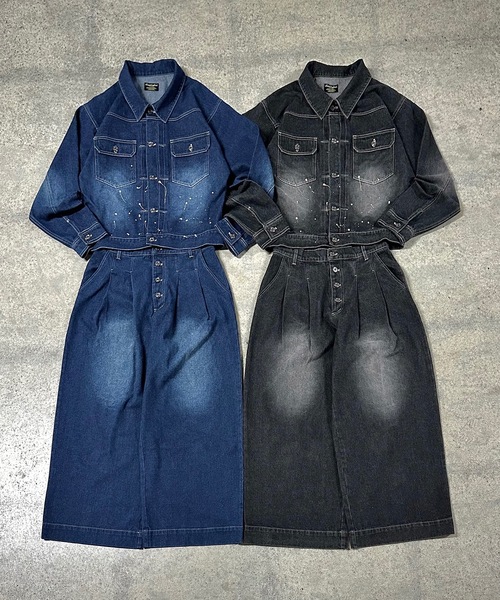 MandO(エムオー)(エムオー)の「【ユニセックス】2タックウォッシュデニムワイドパンツ/セットアップ着用可(デニムパンツ・メンズ・ブラック/インディゴブルー・SMALL/LARGE/MEDIUM)」の19枚目の写真