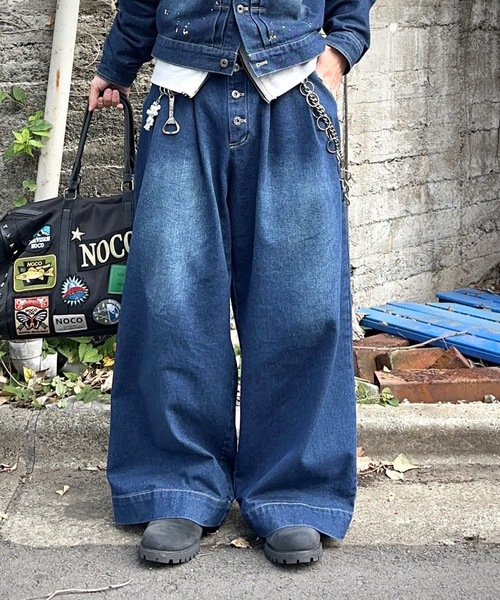 MandO(エムオー)(エムオー)の「【ユニセックス】2タックウォッシュデニムワイドパンツ/セットアップ着用可(デニムパンツ・メンズ・ブラック/インディゴブルー・SMALL/LARGE/MEDIUM)」の22枚目の写真