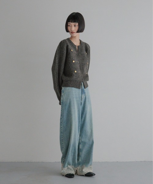LOWRYS FARM(ローリーズファーム)の「ナポレオンニットジャケット 1084421(ノーカラージャケット・レディース・アイボリー/グレー/ブラウン/ライトグレー・FREE)」の18枚目の写真