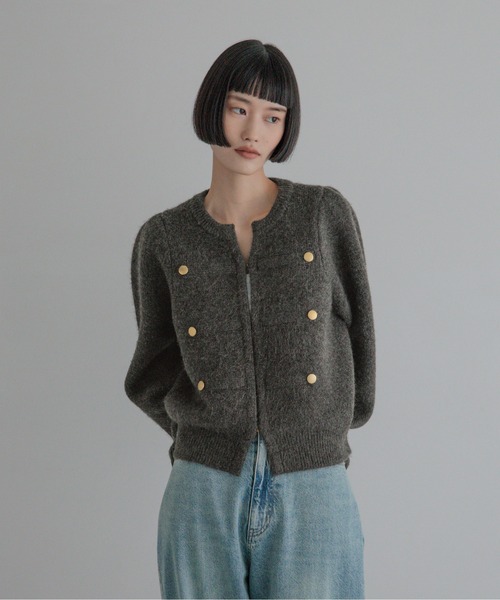 LOWRYS FARM(ローリーズファーム)の「ナポレオンニットジャケット 1084421(ノーカラージャケット・レディース・アイボリー/グレー/ブラウン/ライトグレー・FREE)」の19枚目の写真