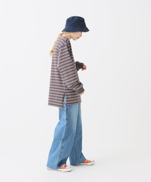 HEART MARKET（ハートマーケット）の「ワイドな長袖チュニック（Tシャツ/カットソー・レディース・ナチュラル/ブラック/グリーン系/ベージュ系/グレー系/オレンジ系/レッド系/ブラック系・LARGE/MEDIUM）」の13枚目の写真