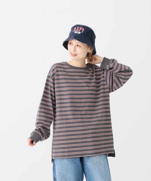 HEART MARKET（ハートマーケット）の「ワイドな長袖チュニック（Tシャツ/カットソー・レディース・ナチュラル/ブラック/グリーン系/ベージュ系/グレー系/オレンジ系/レッド系/ブラック系・LARGE/MEDIUM）」の15枚目の写真