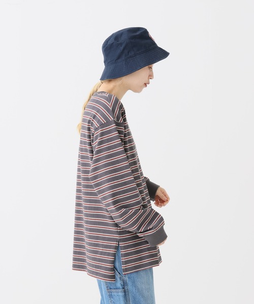 HEART MARKET（ハートマーケット）の「ワイドな長袖チュニック（Tシャツ/カットソー・レディース・ナチュラル/ブラック/グリーン系/ベージュ系/グレー系/オレンジ系/レッド系/ブラック系・LARGE/MEDIUM）」の16枚目の写真