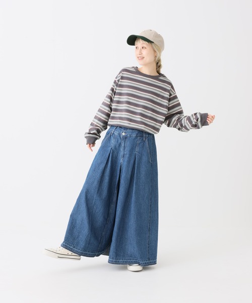 HEART MARKET（ハートマーケット）の「ワイドな長袖チュニック（Tシャツ/カットソー・レディース・ナチュラル/ブラック/グリーン系/ベージュ系/グレー系/オレンジ系/レッド系/ブラック系・LARGE/MEDIUM）」の22枚目の写真
