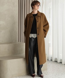 【2026AW】【M~Lサイズ展開】【上質ウール70%】ベルト付きステンカラーロングコート