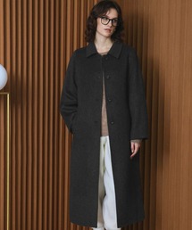 【2026AW】【M~Lサイズ展開】【上質ウール70%】ベルト付きステンカラーロングコート