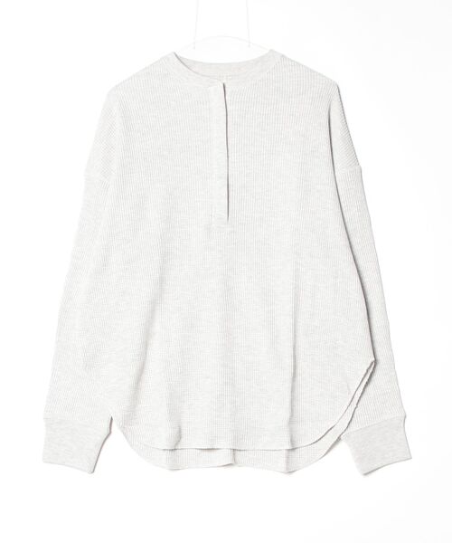 anuke(アンヌーク)の「Waffle Loose Henleytops 62620605(Tシャツ/カットソー・レディース・ブラウン/オフホワイト・FREE)」の2枚目の写真