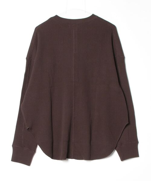 anuke(アンヌーク)の「Waffle Loose Henleytops 62620605(Tシャツ/カットソー・レディース・ブラウン/オフホワイト・FREE)」の3枚目の写真