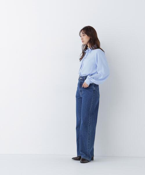 NATURAL BEAUTY BASIC(ナチュラルビューティーベーシック)の「フリルネックナローリボンブラウス(シャツ/ブラウス・レディース・ネイビー/ブルー/オフホワイト・FREE)」の15枚目の写真