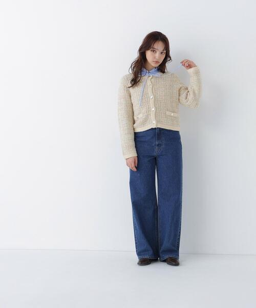 NATURAL BEAUTY BASIC(ナチュラルビューティーベーシック)の「フリルネックナローリボンブラウス(シャツ/ブラウス・レディース・ネイビー/ブルー/オフホワイト・FREE)」の21枚目の写真