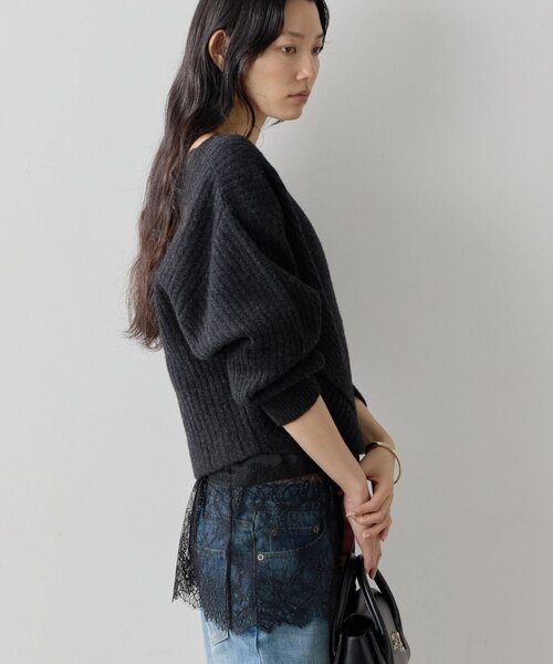 GALLARDAGALANTE(ガリャルダガランテ)の「【MAMIコラボ】カシュクール2WAYニット(ニット/セーター・レディース・オフホワイト/グレー/チャコールグレー・FREE)」の20枚目の写真