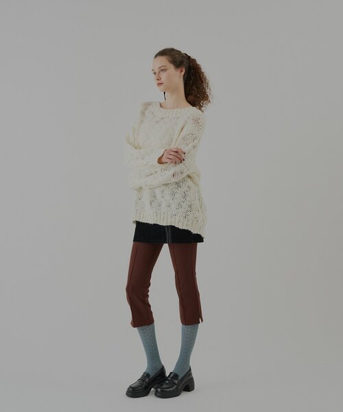 WHIMSIC(ウィムジック)の「【WHIMSIC】マルチウェイチャンキーセーター(ニット/セーター・レディース・ピンク/オフホワイト/モカ・FREE)」の6枚目の写真