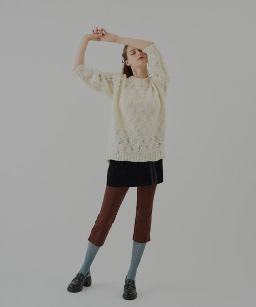 WHIMSIC(ウィムジック)の「【WHIMSIC】マルチウェイチャンキーセーター(ニット/セーター・レディース・ピンク/オフホワイト/モカ・FREE)」の8枚目の写真