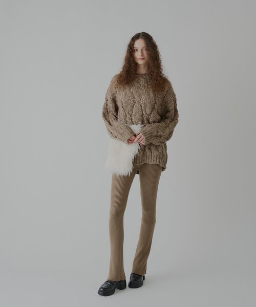 WHIMSIC(ウィムジック)の「【WHIMSIC】マルチウェイチャンキーセーター(ニット/セーター・レディース・ピンク/オフホワイト/モカ・FREE)」の16枚目の写真