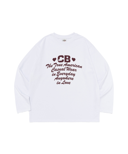CARGOBROS FOR WOMAN(カーゴブロスフォーウィメン)の「アメリカンラブレタリングロングスリーブTシャツ(ホワイト)(Tシャツ/カットソー・レディース・その他・SMALL/MEDIUM/LARGE/X-LARGE)」の1枚目の写真