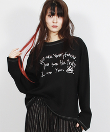 young forever ステッチ長袖Tシャツ - アイボリー