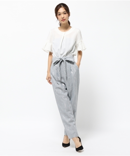 MIIA（ミーア）の「レースプチフォーマルコンビネゾン（つなぎ/オールインワン・レディース・オフホワイト/グレー/ブラック/ピンク・FREE）」の9枚目の写真