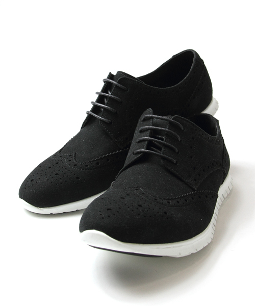 JACKROSE（ジャックローズ）の「ホワイトソールウィングチップシューズ（スニーカー・メンズ・ブラック/グレー/レッド/ブラック×ブラック/ベージュ・L/M）」の3枚目の写真