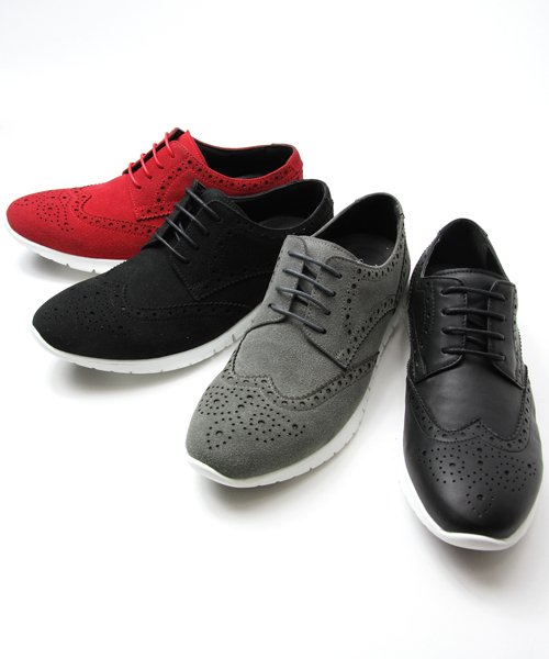 JACKROSE（ジャックローズ）の「ホワイトソールウィングチップシューズ（スニーカー・メンズ・ブラック/グレー/レッド/ブラック×ブラック/ベージュ・L/M）」の10枚目の写真