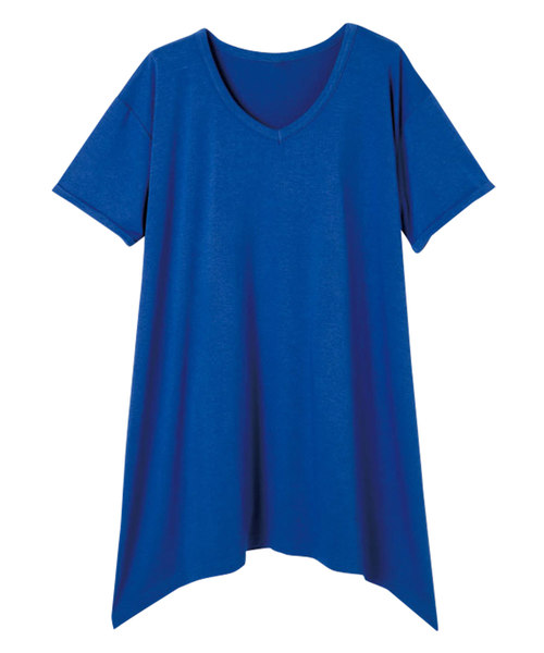 RANAN（ラナン）の「接触冷感　ゆるシルエットVネックＴシャツ（Tシャツ/カットソー・レディース・レッド/チャコールグレー/ブラック/オフホワイト/グレー系その他/レオパード/サンドグレー/オレンジ系その他/ホワイト系その他/ブルー/ネイビー/パープル/ライム/モカ/カーキ/セージグリーン/ブルーグリーン/ピンク系その他・X-LARGE/LARGE/MEDIUM/XX-LARGE）」の20枚目の写真