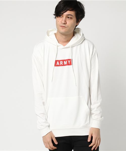 WEGO（ウィゴー）の「WEGO/ARMYボックスロゴパーカー（パーカー・メンズ・ブラック/ネイビー/ホワイト/杢グレー・SMALL/MEDIUM/LARGE）」の14枚目の写真