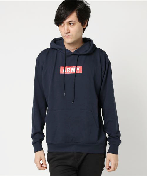 WEGO（ウィゴー）の「WEGO/ARMYボックスロゴパーカー（パーカー・メンズ・ブラック/ネイビー/ホワイト/杢グレー・SMALL/MEDIUM/LARGE）」の11枚目の写真