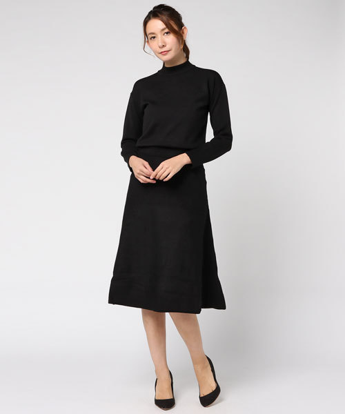 N.(N. Natural Beauty Basic)(エヌエヌナチュラルビューティーベーシック)の「ハイネックフレアワンピース(ワンピース・レディース・ブラック/ベージュ/グレー/ブルー・MEDIUM)」の17枚目の写真