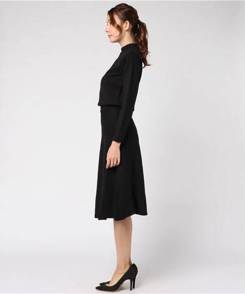 N.(N. Natural Beauty Basic)(エヌエヌナチュラルビューティーベーシック)の「ハイネックフレアワンピース(ワンピース・レディース・ブラック/ベージュ/グレー/ブルー・MEDIUM)」の9枚目の写真