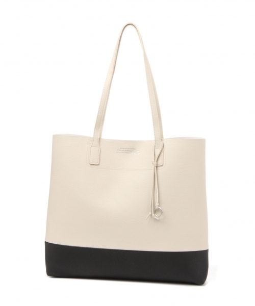 GLOBAL WORK（グローバルワーク）の「フェイクレザーベーシックトートバッグ/780691（トートバッグ・メンズ・ホワイト/ライトブルー/ブラック/ダークブラウン/ベージュ/ネイビー/レッド/オフホワイト/ブルー系その他/ライトグレー/ライトイエロー/スカイブルー/グレー系その他/ゴールド系その他・FREE）」の3枚目の写真