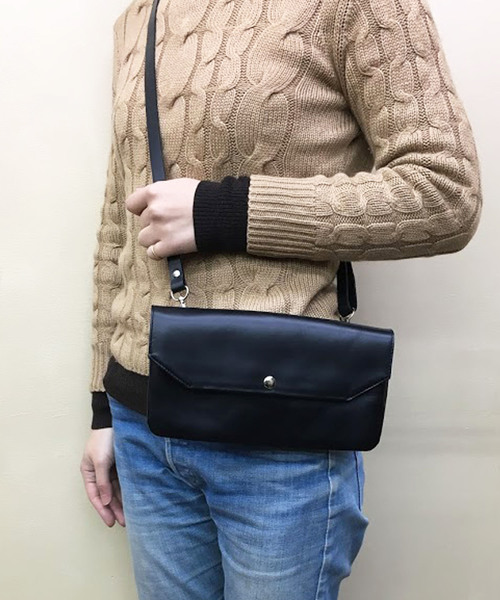 Marie-Louise（マリ－・ルイ－ズ）の「【Marie-Louise/マリールイーズ】2wayレザーミニバッグ/#MLS-B003（クラッチバッグ・レディース・ブラック/ブラウン・FREE）」の9枚目の写真