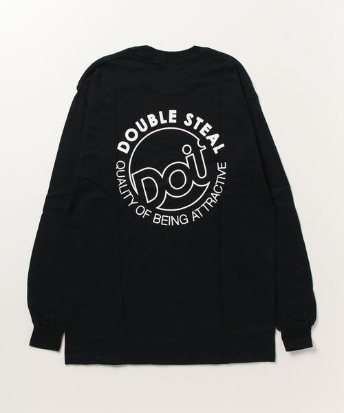 DOUBLE STEAL（ダブルスティール）の「Big Round DOU 長袖 Tシャツ（Tシャツ/カットソー・メンズ・ブラック/ホワイト×ブラック/ホワイト×レッド・LARGE/MEDIUM/X-LARGE）」の7枚目の写真