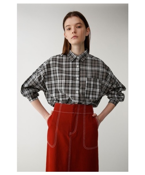 MOUSSY（マウジー）の「PATCHED BIG CHECK SHIRT（シャツ/ブラウス・レディース・レッド系その他/グレー系その他/ブラック系その他・FREE）」の2枚目の写真