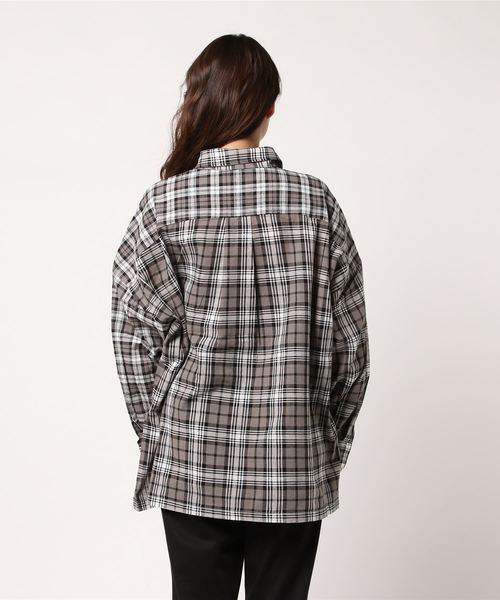 MOUSSY（マウジー）の「PATCHED BIG CHECK SHIRT（シャツ/ブラウス・レディース・レッド系その他/グレー系その他/ブラック系その他・FREE）」の8枚目の写真