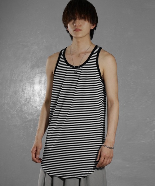 MinoriTY】タンクトップ ロング丈 裾ラウンドタイプ レイヤード T