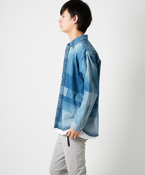GOSTAR DE FUGA（ゴスタール ジフーガ）の「ドロップショルダーデニムシャツ（シャツ/ブラウス・メンズ・ブルー・L/M/XL）」の5枚目の写真