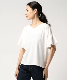 ・袖フリルカットプルオーバー