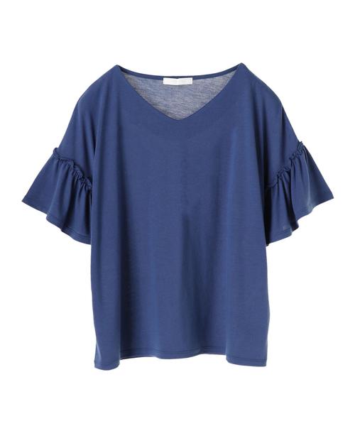 AMERICAN HOLIC(アメリカンホリック)の「・袖フリルカットプルオーバー(Tシャツ/カットソー・レディース・ブラック/オフホワイト/ブルー/グレー系その他・FREE)」の12枚目の写真