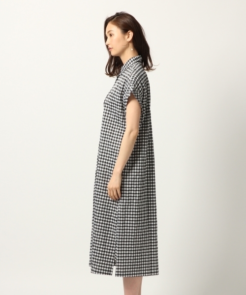 GLOBAL WORK(グローバルワーク)の「ロングシャツワンピースチェック/787731(ワンピース・レディース・その他/スカイブルー/パープル系その他2・FREE)」の4枚目の写真