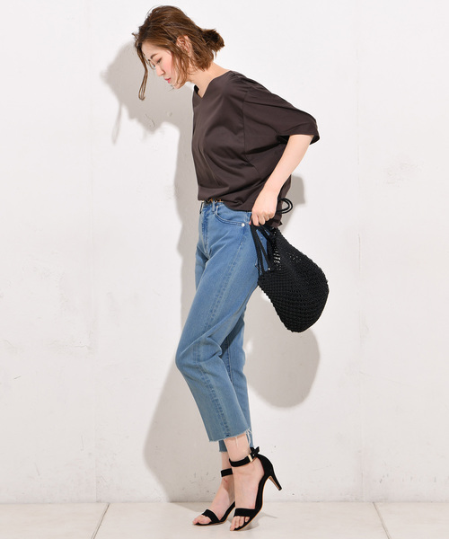 RIVE DROITE（リヴドロワ）の「プリマシャインワイドカットソー（Tシャツ/カットソー・レディース・ネイビー/ライトグレー/チャコールグレー・FREE）」の9枚目の写真