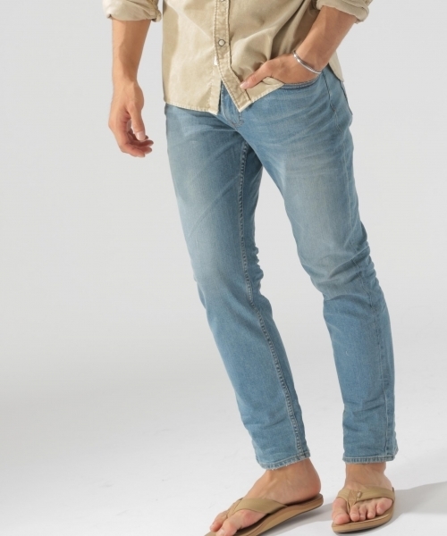 BAYFLOW（ベイフロー）の「ストレッチベーシックデニム 18AW（デニムパンツ・メンズ・オフホワイト/ダークブルー/サックスブルー・SMALL/MEDIUM/LARGE）」の5枚目の写真