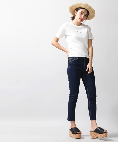 WEGO(ウィゴー)の「WEGO/刺繍ロゴリブTシャツ(Tシャツ/カットソー・レディース・ブラウン/ワイン/ブラック/オフホワイト・FREE)」の8枚目の写真