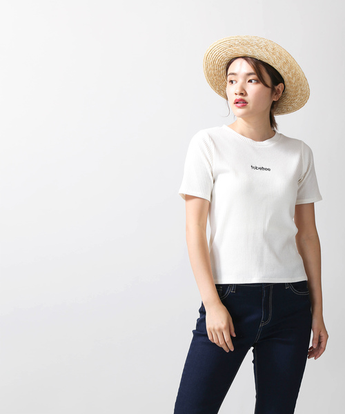WEGO(ウィゴー)の「WEGO/刺繍ロゴリブTシャツ(Tシャツ/カットソー・レディース・ブラウン/ワイン/ブラック/オフホワイト・FREE)」の10枚目の写真