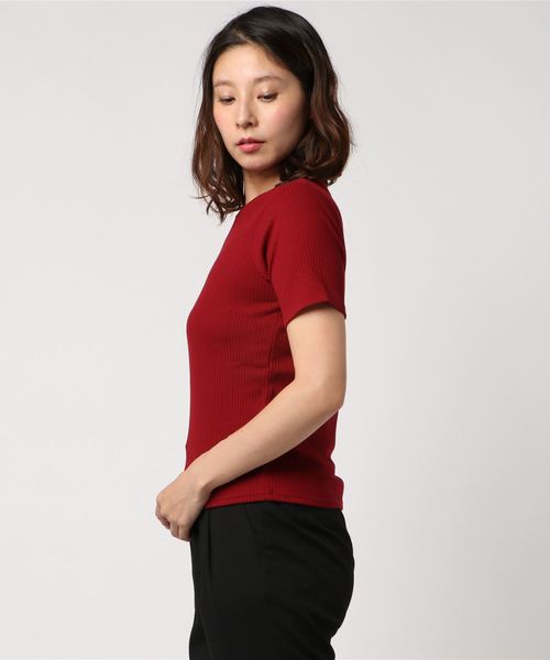WEGO(ウィゴー)の「WEGO/刺繍ロゴリブTシャツ(Tシャツ/カットソー・レディース・ブラウン/ワイン/ブラック/オフホワイト・FREE)」の5枚目の写真