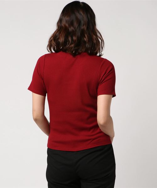 WEGO(ウィゴー)の「WEGO/刺繍ロゴリブTシャツ(Tシャツ/カットソー・レディース・ブラウン/ワイン/ブラック/オフホワイト・FREE)」の6枚目の写真