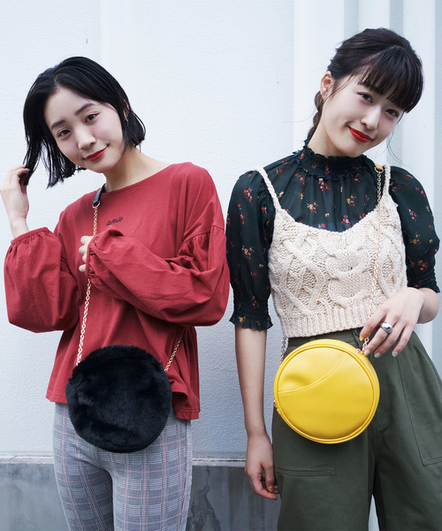 WEGO(ウィゴー)の「WEGO/サークルファーミニショルダーバッグ(ショルダーバッグ・レディース・ブラック/ダークグリーン/ベージュ/ブラウン/グレー/ピンク/アイボリー/ワイン・FREE)」の13枚目の写真