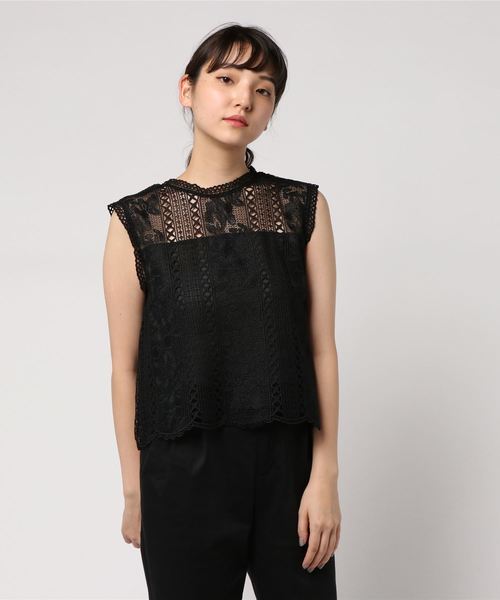 PAGEBOY(ページボーイ)の「ケミカルレースハイネックノースリーブ(シャツ/ブラウス・レディース・ホワイト/ブラック/レッド・FREE)」の6枚目の写真