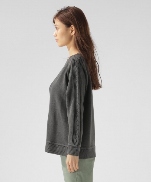 BAYFLOW（ベイフロー）の「フェイドケーブルニットプルオーバー（ニット/セーター・レディース・カーキ/マスタード/チャコール・SMALL/MEDIUM）」の8枚目の写真