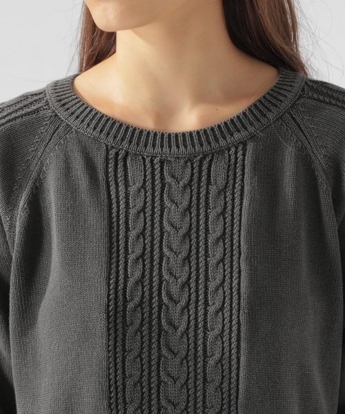 BAYFLOW（ベイフロー）の「フェイドケーブルニットプルオーバー（ニット/セーター・レディース・カーキ/マスタード/チャコール・SMALL/MEDIUM）」の10枚目の写真